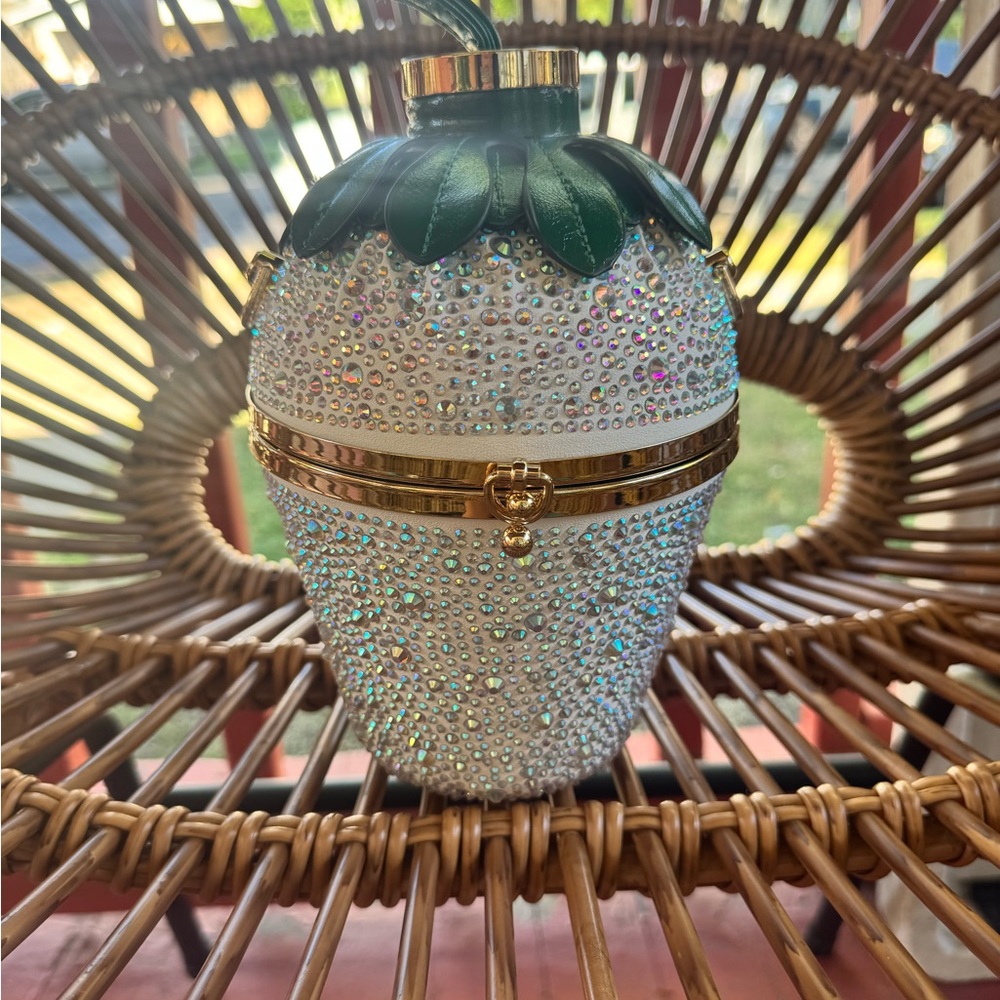 Sparkling Rhinestone Strawberry Purse